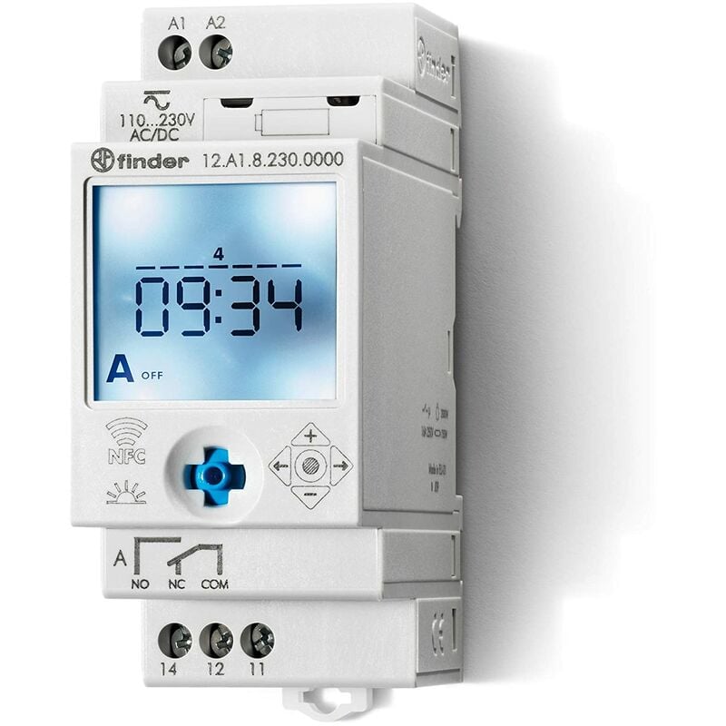 Horloge astronomique hebdomadaire nfc 1 contact 16A Finder 12.A1