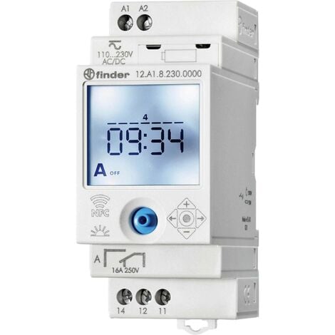 Horloge digitale astronomique, série 12 Finder 12.A1.8.230.0000 90 - 264 V DC/AC N/A 16 A 250 V/AC 750 VA 1 pc(s) W904751
