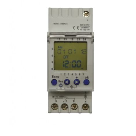 HORLOGE DIGITALE HEBDOMADAIRE 1 VOIE - 230 V - 4M