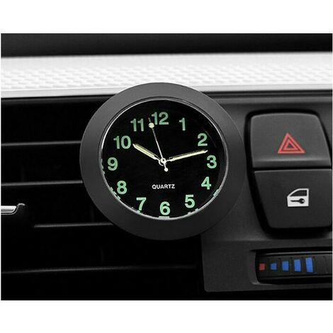 Horloge D'Instrument De Voiture,Guazhuni Petite Horloge à Quartz De Voiture Ronde DéCoration De Voiture Parfaite Convient Aux Voitures, VéLos, MéNages