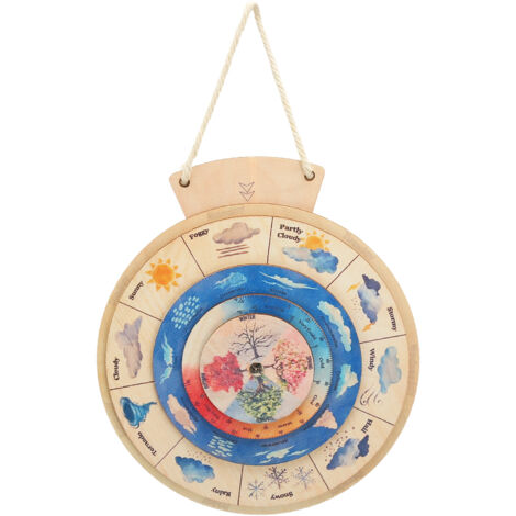 Horloge Éducative Enfant pour Apprendre Temps, Météo et Saisons - Jouet Pédagogique Préscolaire