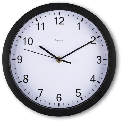 HORLOGE ''ELBE'', Ø 25 CM, SANS TIC-TAC, NOIRE HAMA
