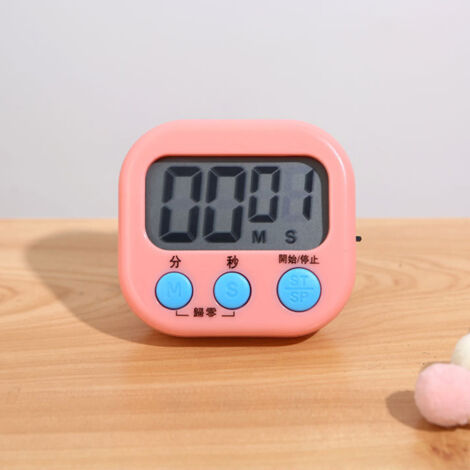 Horloge Électronique Chronomètre Magnétique - Timer Digital Cuisine Salle de Classe Stopwatch Sport Rose pour Cuisine Cuisson Baking