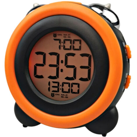 Horloge électronique lumineuse - Boîtier noir et orange - Design 3D simpledirigéMuet