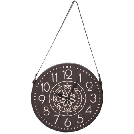 Horloge en bois blanc noir cmø37/66x3