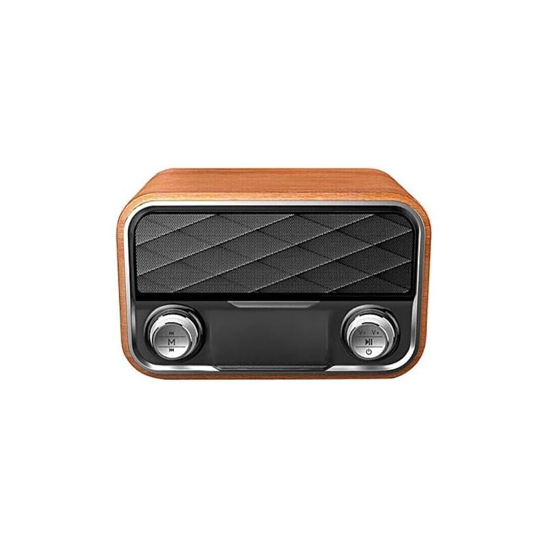 Horloge en Bois StéRéO Haut-Parleur Bluetooth Radio FM Haut-Parleurs Portables Haut-