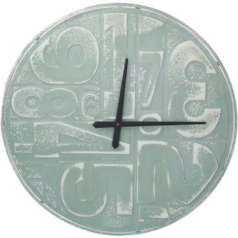 Horloge en métal avec chiffres verts cmø70x3