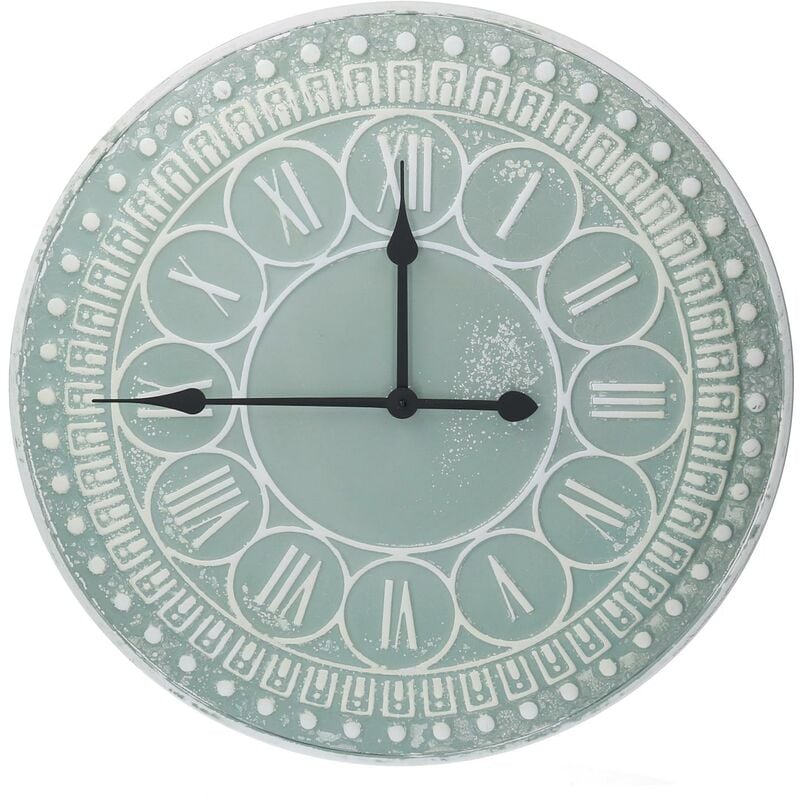 Horloge en métal vert cmø59x3