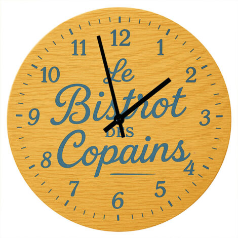 Horloge en verre le bistrot des copains 29 cm