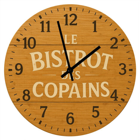Horloge en verre le bistrot des copains 29 cm