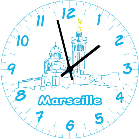 Horloge en verre Marseille 29 cm