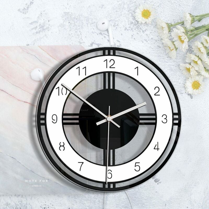 Horloge Horloge murale simple, muette flottante (décoration élégante pour salon, horloge murale numérique)