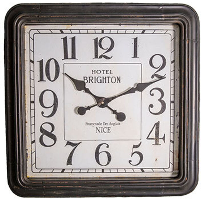 Pendule carrée en fer Hôtel Brighton