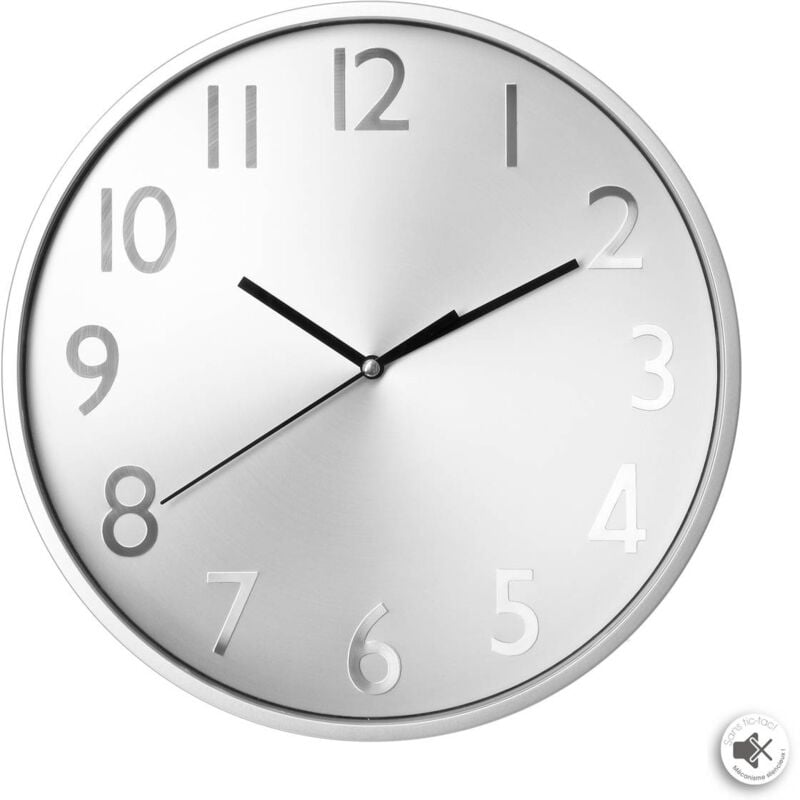 Atmosphera - Horloge Anae métal argent D30cm créateur d'intérieur