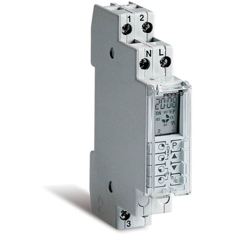 Wallair 1IO1070 Minuterie numérique programme journalier 3500 w IP40 réserve de marche, passage heure d'été/d'hiver (au