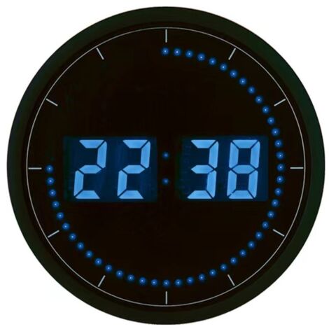 Horloge LED - Bleue - 30cm - Orium