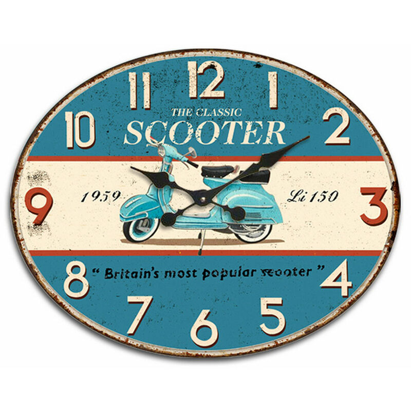 Signes Grimalt - Mur Corloge Adorno Scooter Wall Watches Blue 1x49x39cm 27018