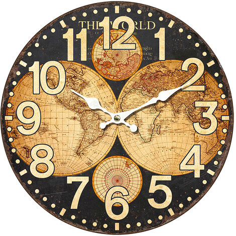 Horloge mappemonde 34 cm