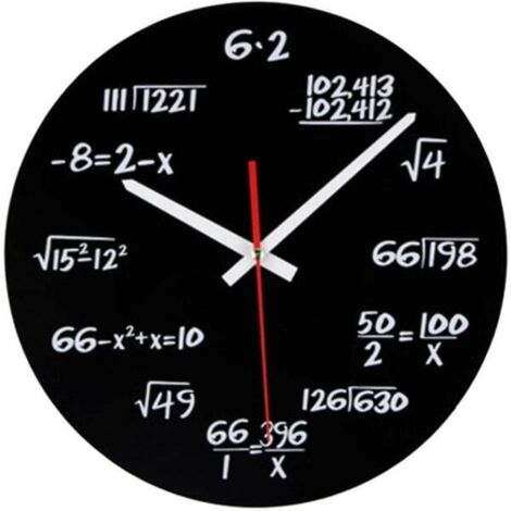 Horloge mathématique, horloge murale originale, horloge murale unique, horloge à formules mathématiques