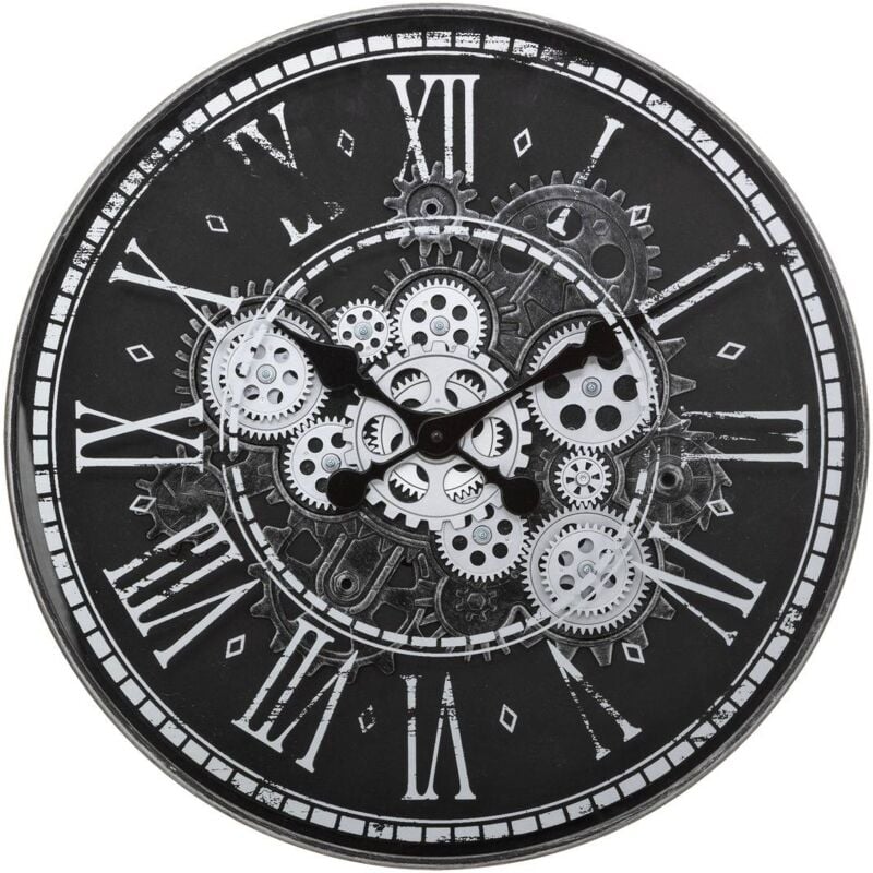 Atmosphera - Horloge Izia noir et blanc D51cm créateur d'intérieur