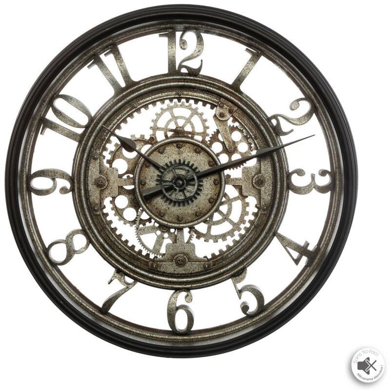 Horloge mécanique en plastique - d 51 cm - Gris foncé - Livraison gratuite - Gris