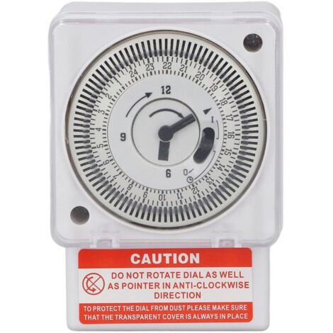 Horloge mécanique industrielle AC220V Cycle 24h, intervalle 15 min Coque PC ignifuge, étanche et résistante à la corrosion