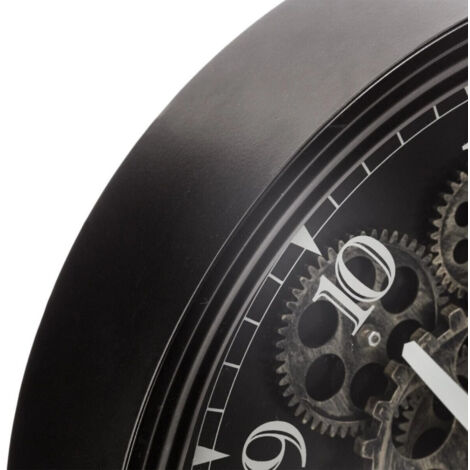Horloge mécanique noire, métal Diamètre 37 cm Atmosphera