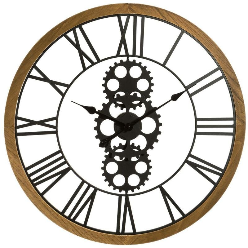 Horloge mécanique Maelo en bois et métal D70cm - Atmosphera créateur d'intérieur