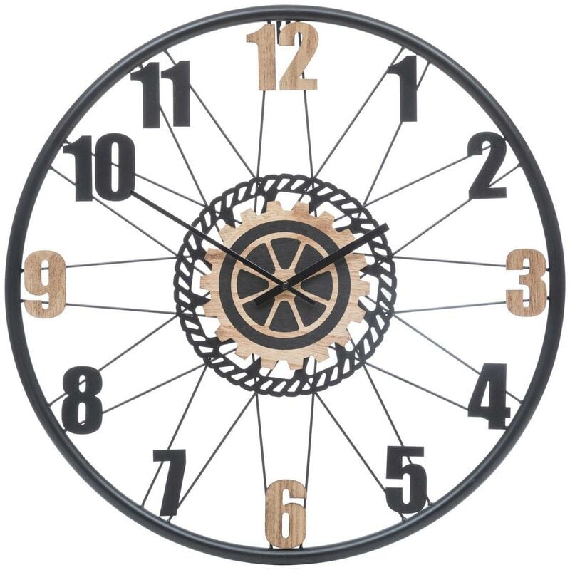 Horloge Mohan en bois & métal D65cm - Atmosphera créateur d'intérieur