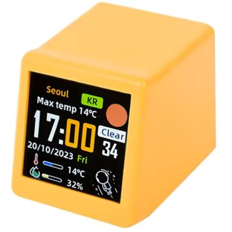 Horloge météo animée de bureau WiFi transfrontalière, cadeau original et décoratif, station météo multifonctionnelle