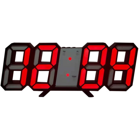 Horloge miniature 3D créative, horloge numérique LED, horloge murale, horloge de bureau, réveil électronique, horloge murale de salon à faire soi-même