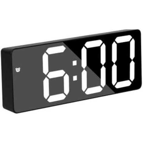 Horloge Miroir à Affichage LED numérique avec température, répétition, Calendrier réglable, Port USB veilleuse