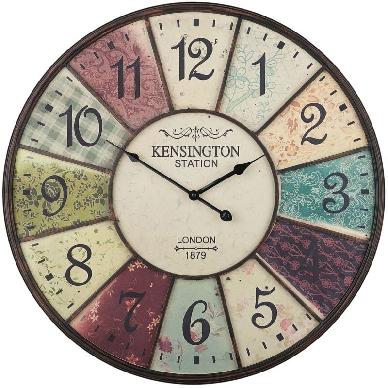 Horloge au Style Moderne en Acier Multicolore et avec Chiffre Arabe pour Intérieur Traditionnel Beliani