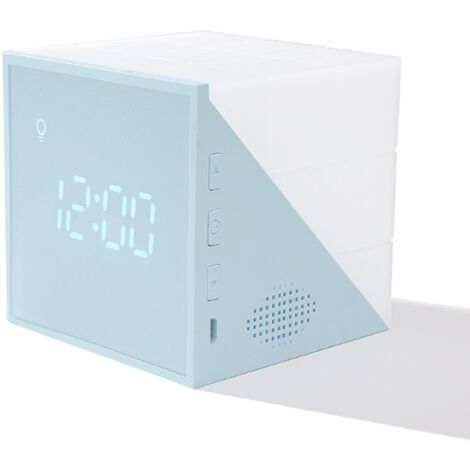 Horloge Multifonction Avec Veilleuse Colorée Thermomètre Chambre Chevet Petit Réveil Bleu