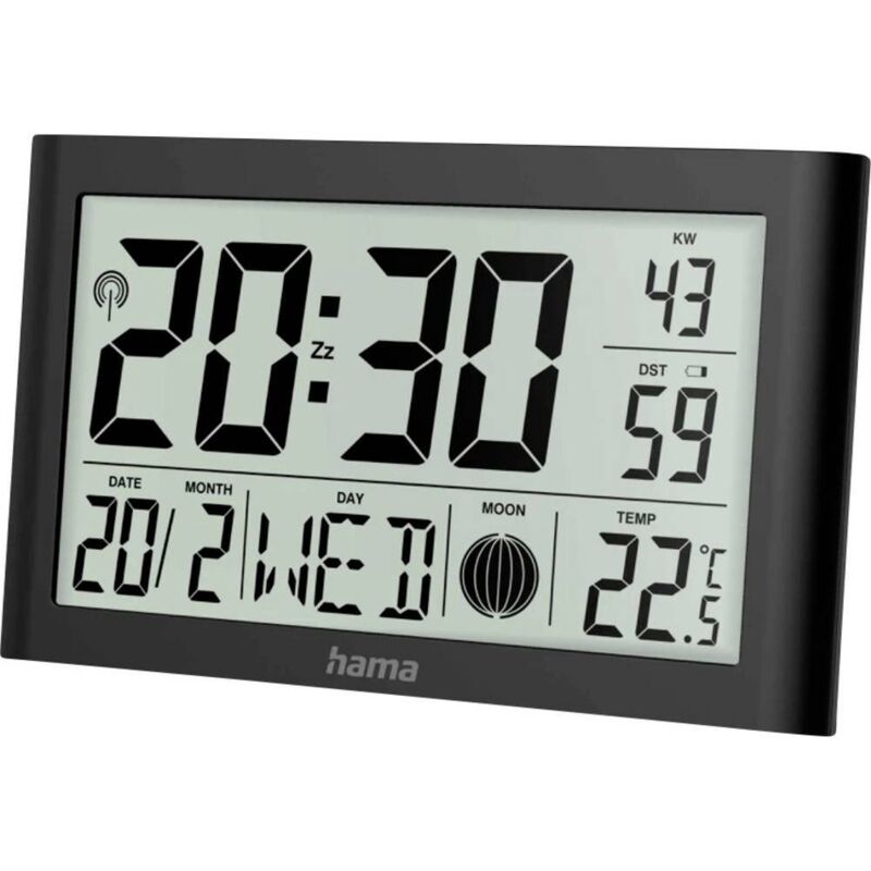 Hama - horloge mur. num. ''martinique'', horl. radiop. avec therm./hygrom., nre