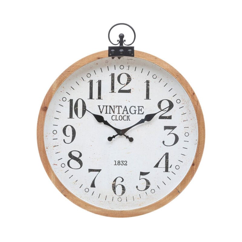 Atmosphera - Horloge Mural Vintage 'Yago' 66cm Naturel