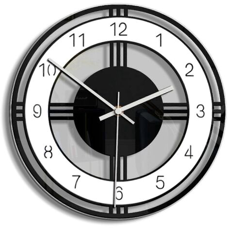 Horloge murale 11 pouces silencieuse, design moderne simple, sans tic-tac, quartz pour salon, chambre, bureau, décoration intérieure.