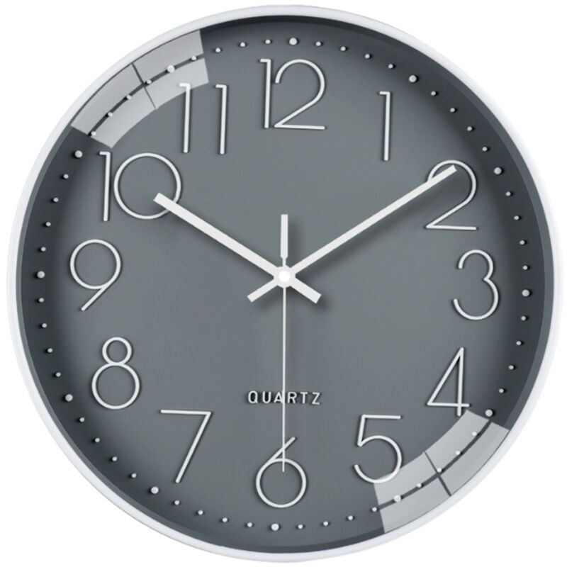 Yzmrbdqc - Horloge murale 12 pouces, élégante, moderne, silencieuse, sans tic-tac, à quartz, fonctionne avec piles, design décoratif rond pour la