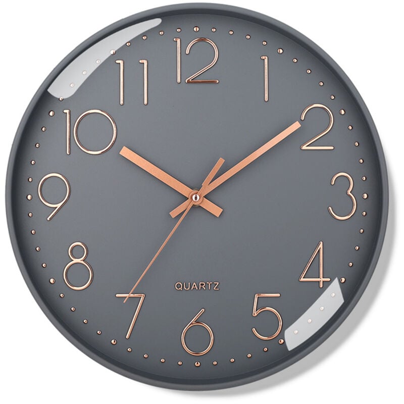 Yzmrbdqc - Horloge murale 12 pouces, élégante, moderne, silencieuse, sans tic-tac, à quartz, fonctionne avec piles, design décoratif rond pour la
