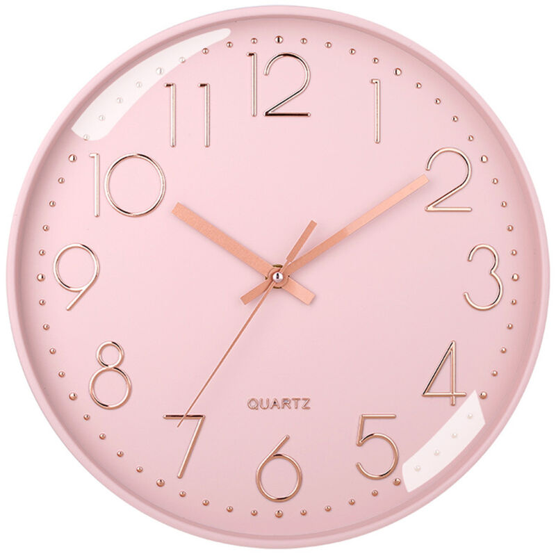 Yzmrbdqc - Horloge murale 12 pouces, élégante, moderne, silencieuse, sans tic-tac, à quartz, fonctionne avec piles, design décoratif rond pour la