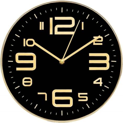 Horloge Murale 30cm Moderne Quartz Silencieuse à Piles Ronde pour Salon Chambre Bureau