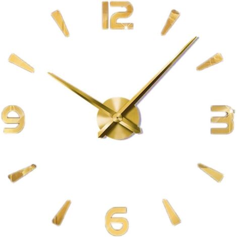 Horloge murale 3D arabe, à bricoler soi-même – Décoration cadeau -Gold-10-Fei Yu