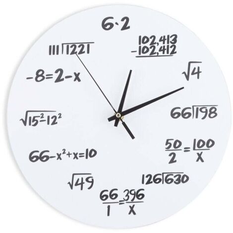 Horloge murale 3D décoration horloge formule mathématique pour chambre d'enfants pépinière décor à la maison