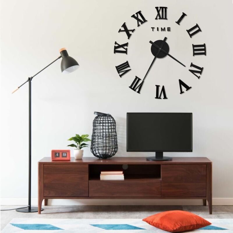 Vidaxl - Horloge murale 3D Design moderne Noir 100 cm xxl