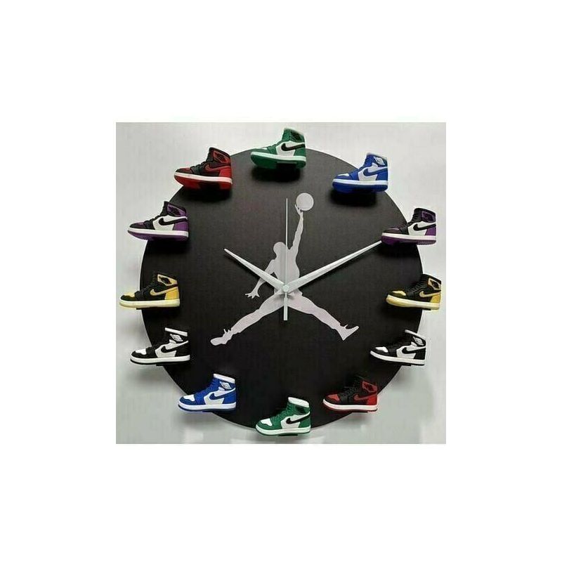 BZD - Home 30cm AJ1-12 Horloge Murale , Cadran Horloge pour la Maison Salon Chambre Bureau Café Bar Decor (Fond noir )
