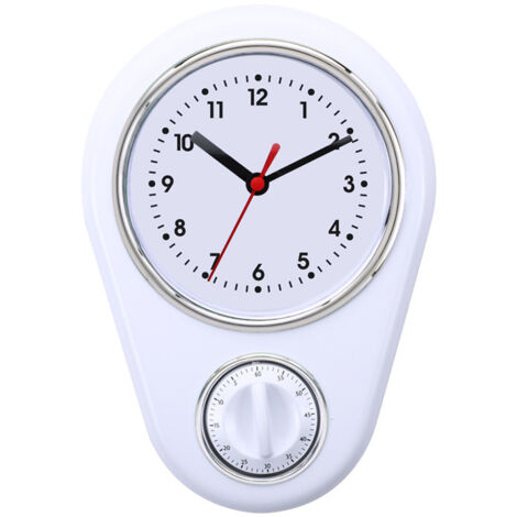 Horloge Murale 9 Pouces avec Minuteur Visuel 60 Minutes, Fonction Silencieuse, Design Rétro pour Cuisine