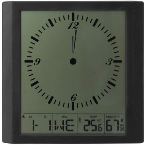 Horloge murale à affichage numérique 8,6 pouces Multifonction Grande horloge murale numérique Thermomètre Hygromètre pour chambre à coucher-Crezuo