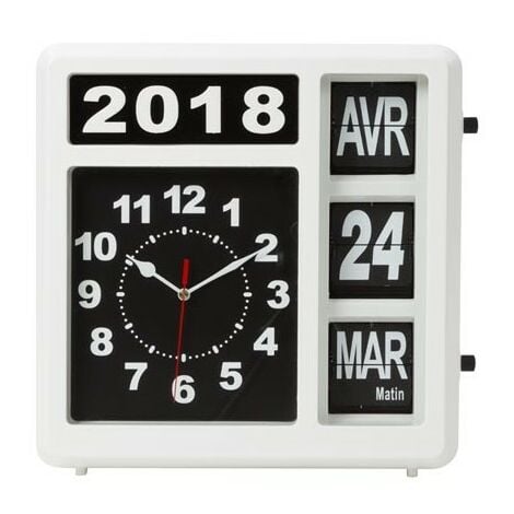 Horloge radiopilotée Bürouhr Maxi horloge avec écran LCD affichage des dates Thermomètre