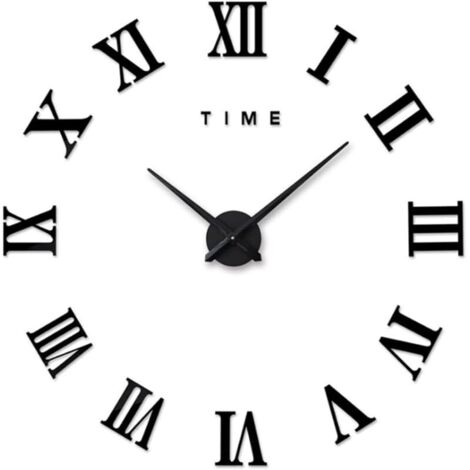 Horloge murale à faire soi-même, moderne, silencieux, grande horloge murale sans cadre, amovible, autocollants 3D, décoration de maison, bureau, cadeau