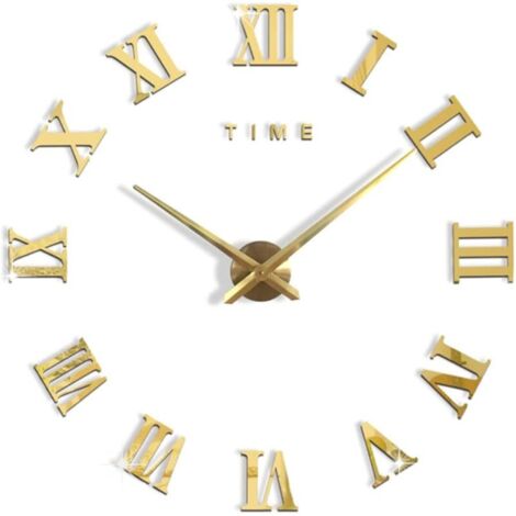 Horloge murale à faire soi-même, moderne, silencieux, grande horloge murale sans cadre, amovible, autocollants 3D, décoration de maison, bureau, cadeau